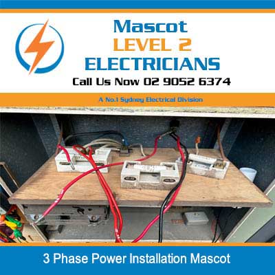 3 phase electrical power installation components and wiring on workbench in Mascot